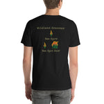 Fire Brand Gear unisex tee (M-3XL) in black. Wildland Grammar, See Spot Run