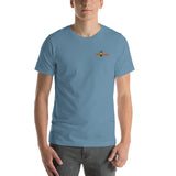 Fire Brand Gear unisex tee shirt in steel blue (M-3XL) We Came! We Saw! We Kicked Ash!